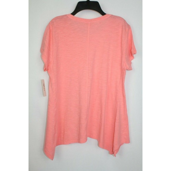Style&co Women's Short Sleeve Tunic Blouse Shirt Top Size Small Orange - Picture 3 of 3